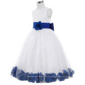 Grace Karin White Blue Sleeveless Flower Decorado Flower Girl Princess Party Dress 2 ~ 12Years CL008936-2